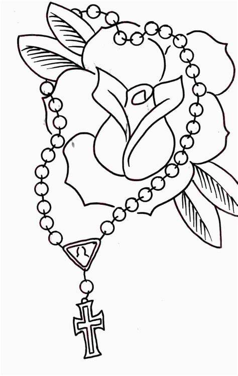 Tattoo Coloring Pages Rosary