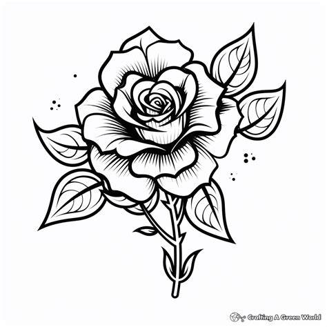 Tattoo Coloring Pages Rose