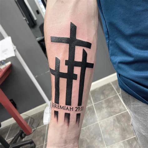 Tattoo Crosses On Forearm