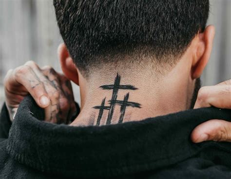 Tattoo Crosses On Neck