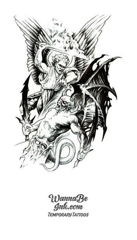 Angel fighting demon tattoo on arm Tattoos Book 65.000