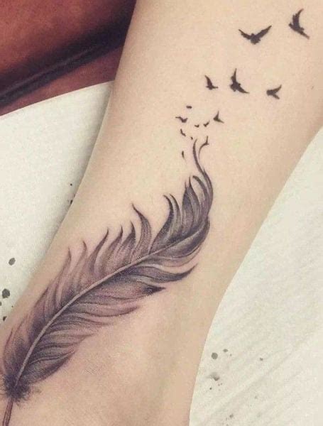 Tattoo Feather With Birds