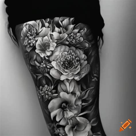 Tattoo Flower Black