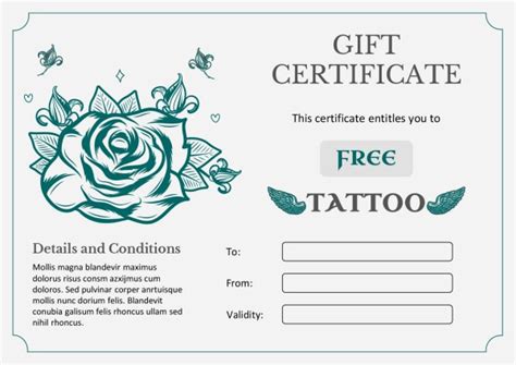 Tattoo Gift Certificate
