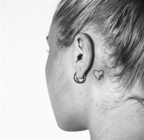 Tattoo Heart Behind Ear