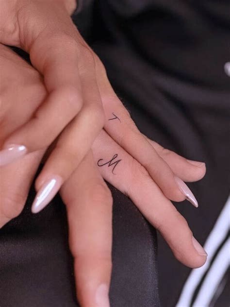 Tattoo Initials Ring Finger