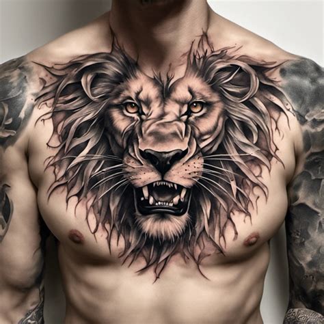Tattoo Lion On Chest