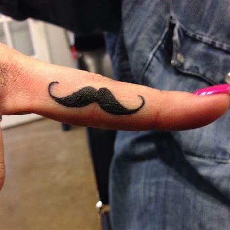Tattoo Mustache On Finger