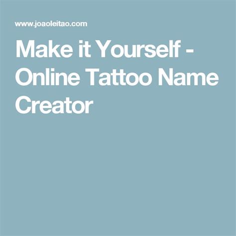 Tattoo Name Creator