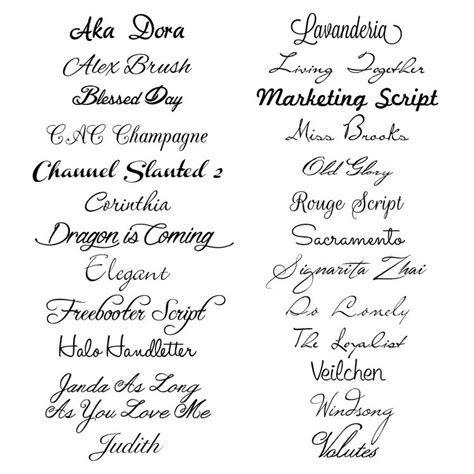 Tattoo Names In Script
