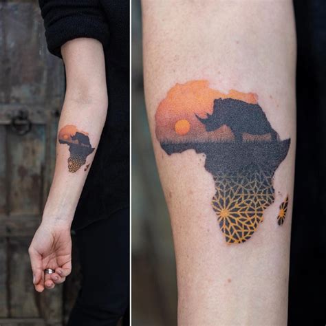 Tattoo Of African Continent