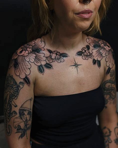 Tattoo On Ladies Chest