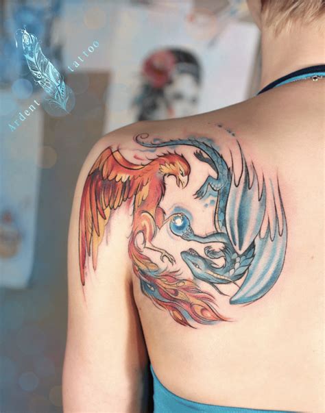 Tattoo Phoenix And Dragon