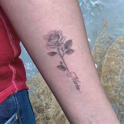 Tattoo Rose With Stem