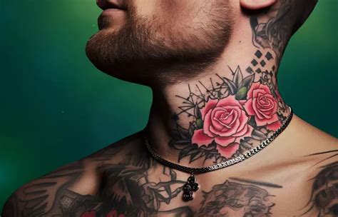 Tattoo Roses On Neck
