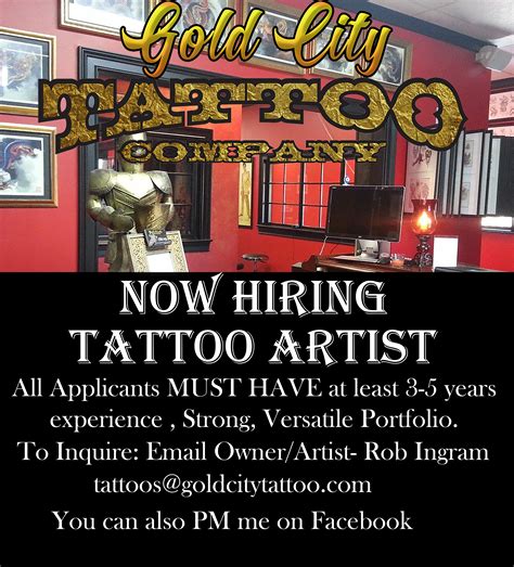 Tattoo Shops Hiring