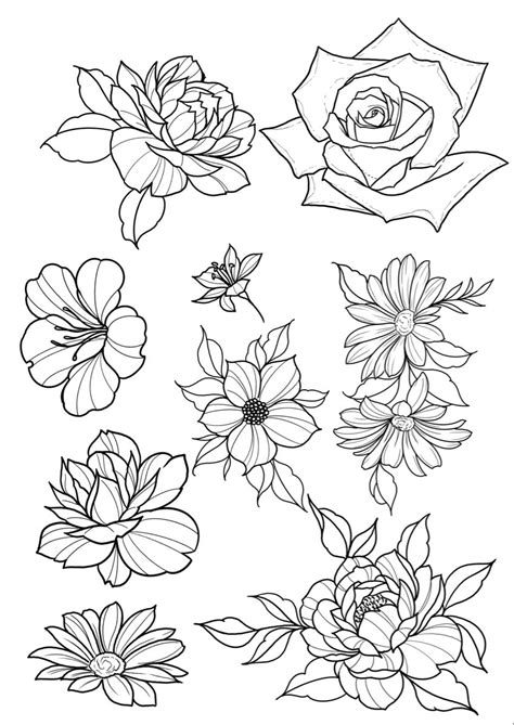 Tattoo Stencil Flower