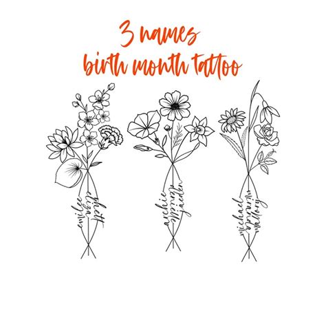Tattoo With Flowers And Names