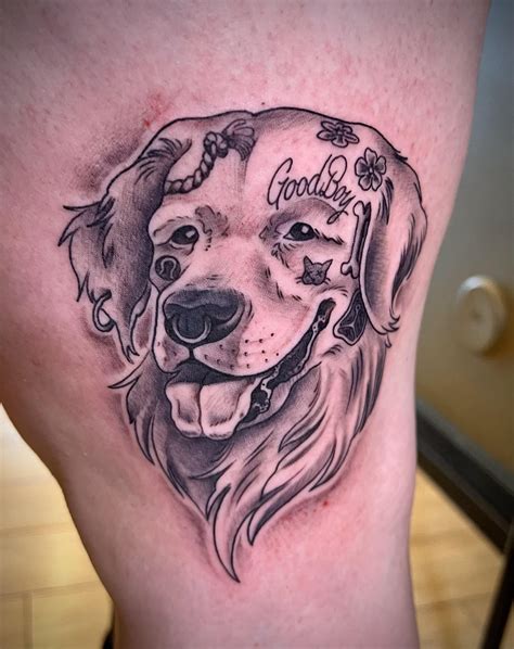 Tattooed Golden Retriever Taylor