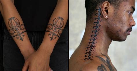 Dark Skin Tattoos Neck Tattoo Dark Skin Body Art