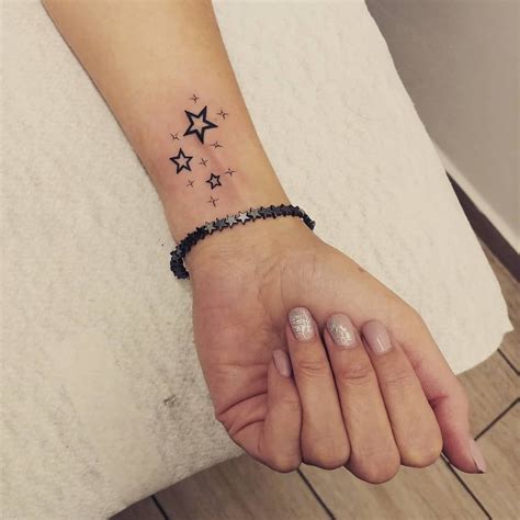 Blue Star Formation Wrist Tattoos Designs Star tattoos