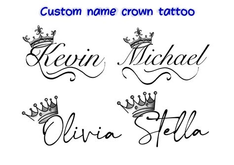 Tattoos Of Names With Crowns