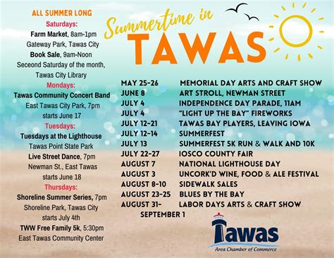 Tawas Calendar Of Events