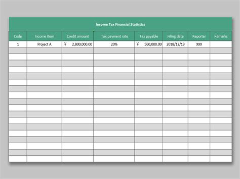 Tax Template Excel