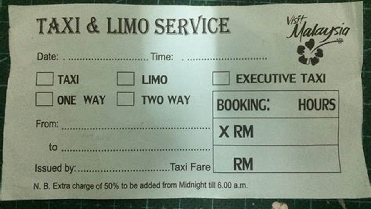 Taxi Receipt Malaysia: Essential Sample Templates for Seamless Expense Management