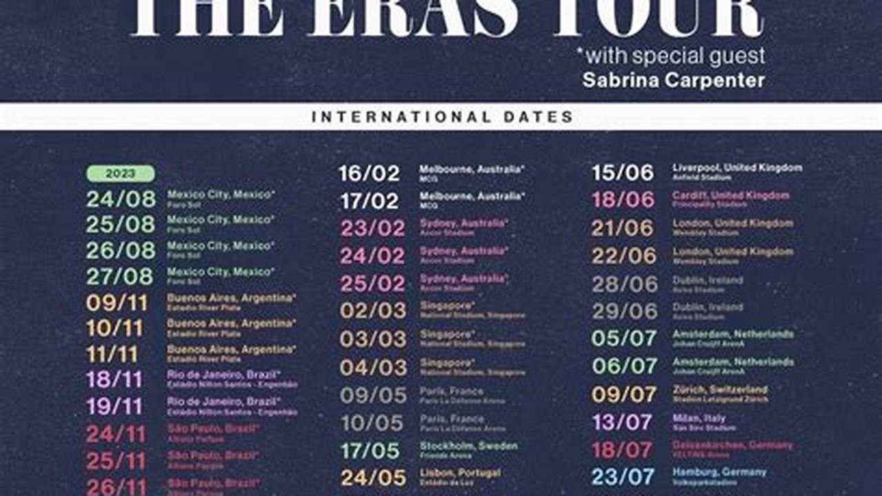 Taylor Swift Concert Schedule 2024 Calendar