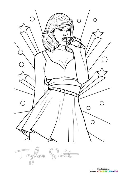 Taylor Swift Coloring Page Free