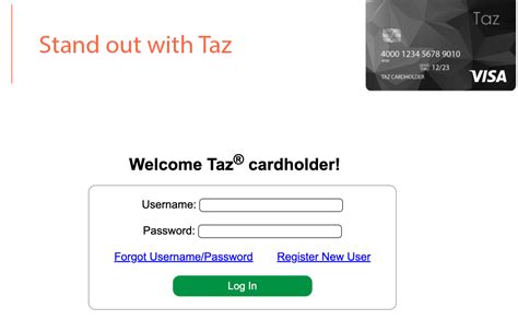 Experience Secure and Hassle-free Transactions with Taz Credit Card – Login Now and Protect Your Financial Peace of Mind.