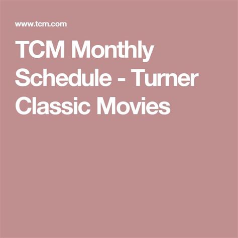 Tcm Schedule Monthly 2023 Printable