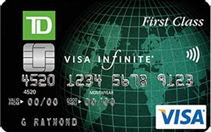 Td First Class Travel Visa Infinite Card