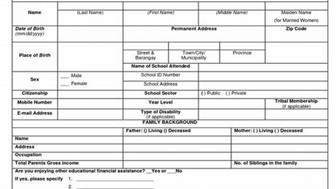 Tdp Application Form 2024