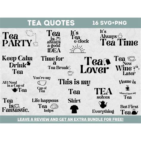 Download Tea Quotes Bundle for Cricut Machine