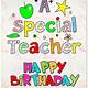 Teacher Birthday Card Free Printable
