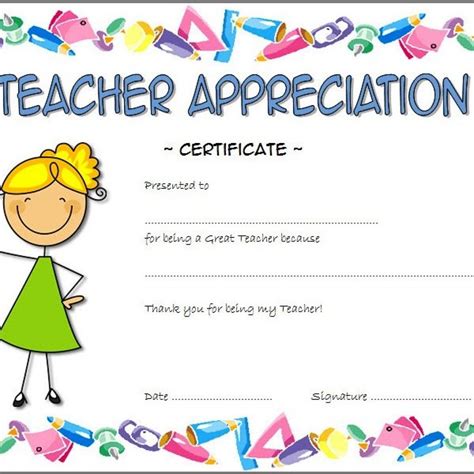 Teacher Appreciation Certificates Printable