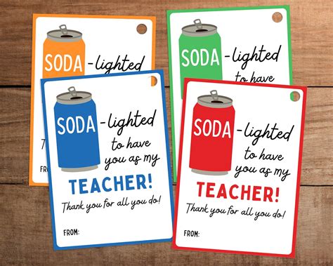 Teacher Appreciation Soda Printable