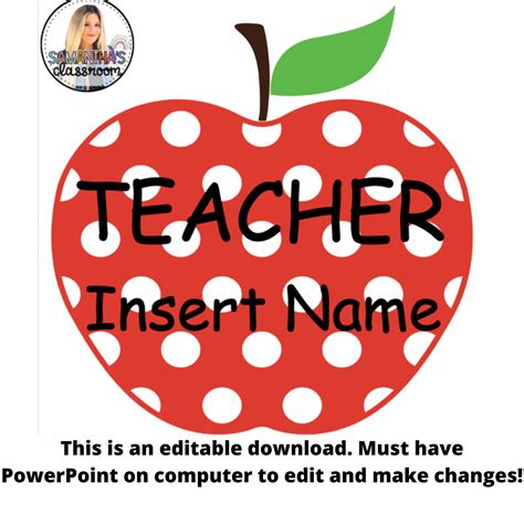 Teacher Name Sign Printable