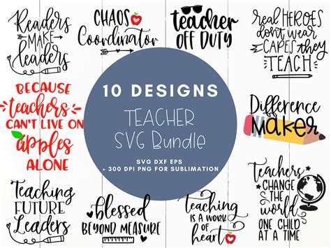 Download Teacher SVG Bundle / Cut File /... Silhouette