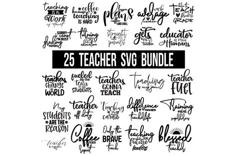 Download Teacher SVG Bundle / Cut File /... Silhouette Free PSD Mockups