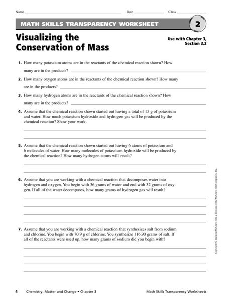TEACHING TRANSPARENCY WORKSHEET 19 The s, p Date Class Copyright