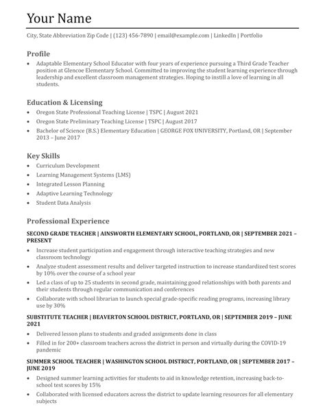 Teaching Resume