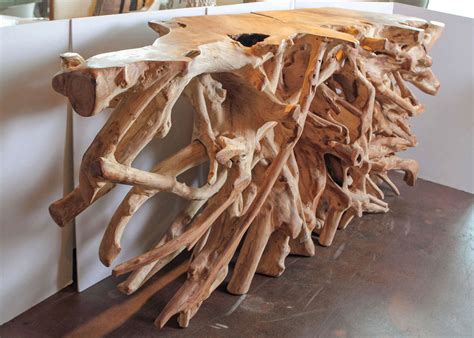 Teak Root Console Table