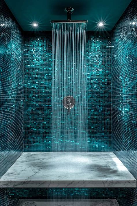 Teal Shower Tile