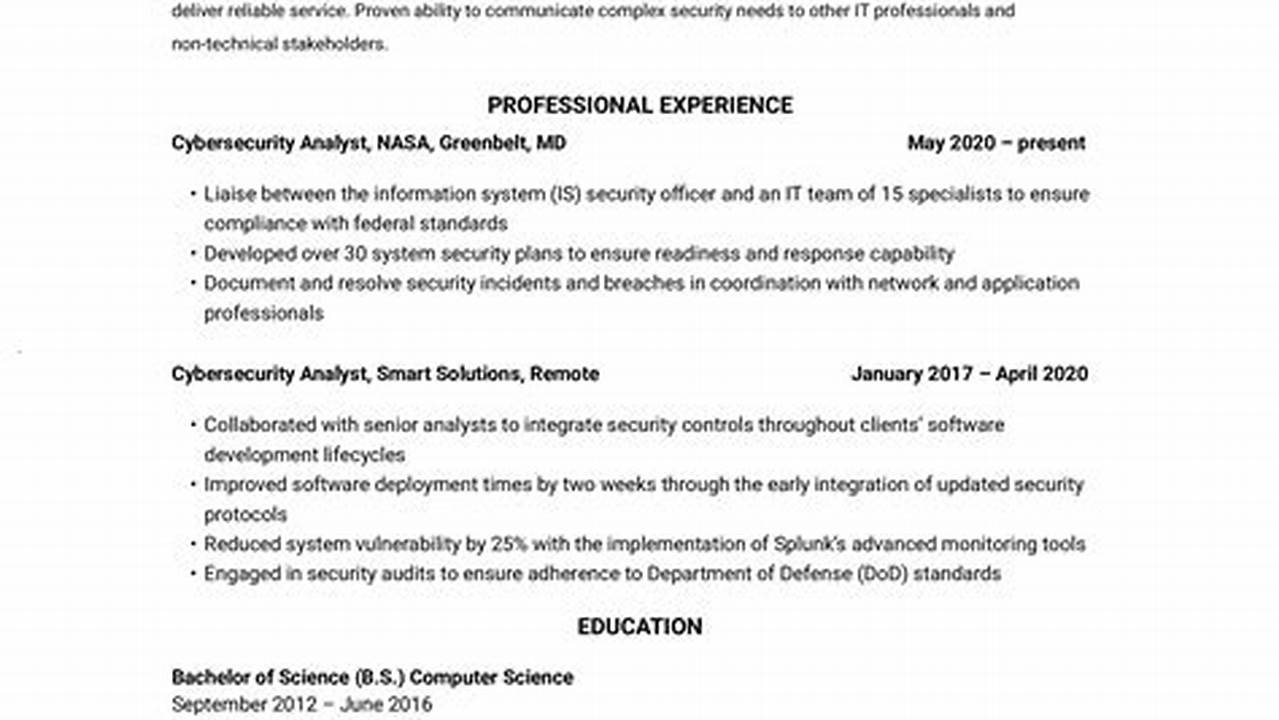 Technical Resume Examples 2025