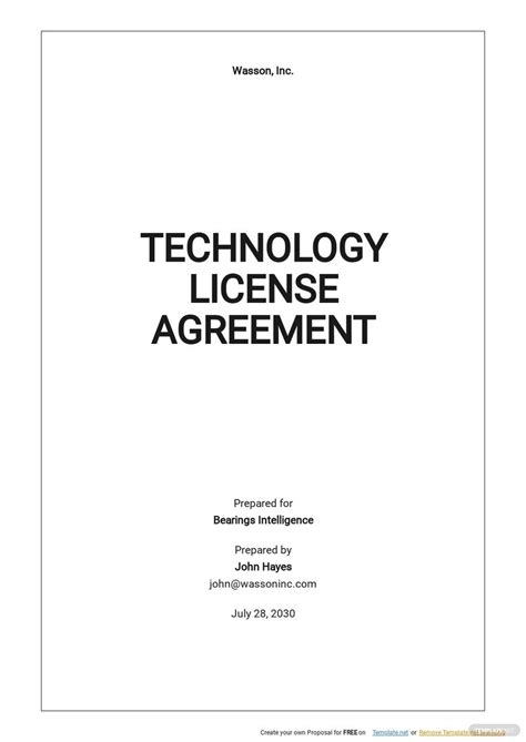 Licensing Agreement Template Free Database