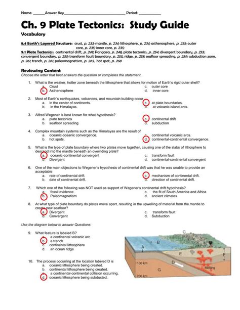 Tectonic Plate Practice Worksheet Answer Key / plate tectonics gizmo