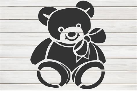 Teddy Bear Stencil ClipArt Best